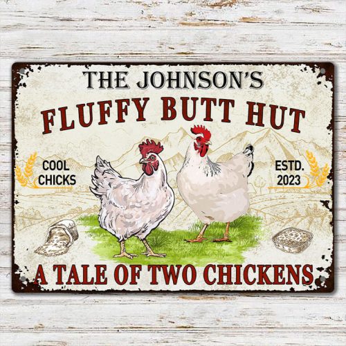 Personalized A Tale Of Two Chickens - Customized Classic Metal Signs - Image 3