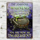 Cauldron Warning Witch Halloween Patio Yard Decor - Signes en métal classiques personnalisés personnalisés