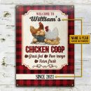 Personalized Chicken Coop Welcome Flannel Custom Classic Metal Signs