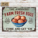 Personalized Chicken Eggs Get 'Em Customized Classic Metal Signs
