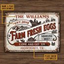 Chicken Farm Fresh Eggs Come And Get Customized Classic Metal Signs