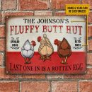 Personalized Chicken Fluffy Butt Hut Nuggets Customized Classic Metal Signs