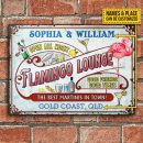 Personalized Flamingo Beach Open All Night Customized Classic Metal Signs