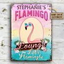 Personalized Flamingo Lounge Let's Flamingle Custom Classic Metal Signs