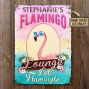 Personalized Flamingo Lounge Let's Flamingle Custom Classic Metal Signs