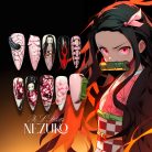 demon-sister-inspired-press-on-nails-pink-and-black-floral-design-with-bamboo-charm-handmade-anime-gel-nails-for-cosplay-gifts-1.jpg
