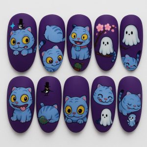 Spooky Cute Demon Press On Nails 3d Nail Art Halloween Ghost Party Spooky Art Gothic Nail Set Horror Movie Nails Dragonnail